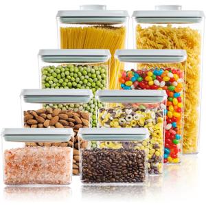 Pop Top Food Storage Containers - 8 Pack BPA-Free Pantry Organizers with Airtight Lids, Food-Grade with Measurement Marks (8 Pcs Assorted Container Set)