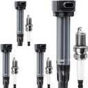Ignition Coil Pack and Iridium Spark Plugs Set of 4 Compatible with Jeep Patriot/Compass 2007-2017 2.0L 2.4L & Dodge Journey 2009-2020/Caliber 2007-2012 & Chrysler 200 2011-2014 Replace OE# UF557+7098