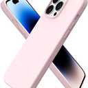 ORNARTO Compatible with iPhone 14 Pro Max Case 6.7, Slim Liquid Silicone 3 Layers Full Covered Soft Gel Rubber Phone Case Protective Cover with Microfiber Lining 6.7 inch-Chalk Pink