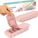 Silicone Freezer Trays with Lid, 1oz 6 Section - Leak Proof Silicone Freezer molds for Homemade Baby Food Breastmilk, Purees, Vegetables, Baby Food Jars Ice Tray with Lid BPA Free Pastel Pink