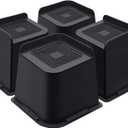 ANNKUT Bed Risers 5 Inch Heavy Duty, Furniture Risers for Bed Desk Table Sofa CouchOversized Bed Lifts Risers, Support up to 5000 Lbs(4 Pack Black)