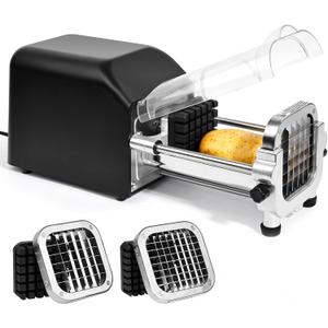 Befano French Fry Cutter, Stainless Steel Potato Cutter with 1/2 Inch and 3/8 Inch Blades, parent asin (Electric Cutter, 1/2" & 3/8" Blade) (1/2 Inch & 3/8 Inch)