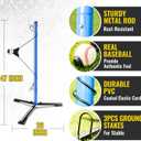 PLAYAPUT Youth Baseball Swing Trainer with Auto-Reset, Adjustable Ball Height Hitting Trainer with Real Ball, Stable Triangle Base, Softball Swing Trainer Solo Practice Improve Accuracy & Power