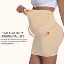 Women's Maternity Pencil Skirt Over Belly, High Waisted Solid Stretchy Pregnancy Shapewear Dress Bump Support 2-Pack