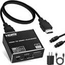HDMI ARC to Optical Audio Adapter, NEWCARE 4K@60Hz H DMI Audio Splitter Converter, HDMI to Optical Toslink SPDIF+3.5mm Jack AUX Audio Out, Metal HDMI Audio Extractor Support Blue-Ray Play Soundbar