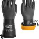 LANON Waterproof Winter Work Gloves, Moisture-permeable PU Coated，Warm Gloves for Freezer & Outdoor Work, Chemical & Oil Resistant, Non-Slip, Medium