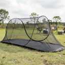 Pop Up Mosquito Tent, Outdoor High-Density Mesh Isolate Tiny Insects, Foldable Mesh Tent for Single Person, Mosquito Net with Storage Bag for Camping Travel Patio, Black