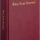 Resurhang Hard Cover 5 Year Journal 6 x 8.5 Inch 5 Year Memory Notebook Daily Journal, Yearly Undated Diary Life Planner Log Book Gifts for Men and Women (Wine Red)