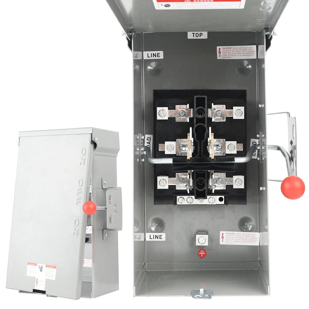 Manual Transfer Switch 100 Amp NEMA 4X, Generator Transfer Switch for Home Generator, Manual Heavy Duty Double-Throw 120/240 Volt, 24000W for Outdoor Indoor Use