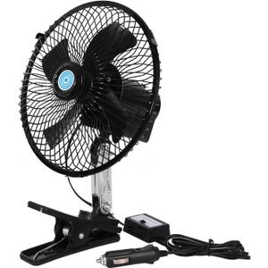 12v Car Fan that Blow Cold Air,360 Adjustment Small 12 Volt DC Clamp Fans,90 Oscillating Clip Fan for RV, Vehicles and Forklift (8inch)