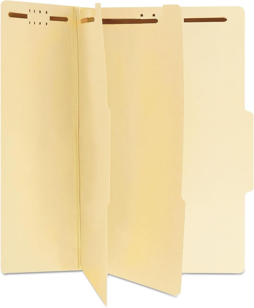 Universal Six-Section Classification Folders, 2" Expansion, 2 Dividers, 6 Fasteners, Legal Size, Manila Exterior, 15/Box