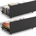 Under Bed Storage with Wheels - Pack of 2 Under Bed Storage Containers for Clothes, Blankets, Winter Clothing, & Shoes, 37L Large Capacity, Sturdy Metal Frame - Black