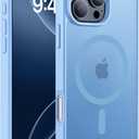 Hualele Magnetic for iPhone 16 Pro Max Case,Compatible with MagSafe, Military Grade Dropproof Translucent Matte Hard Back Soft Edge Slim 16 Pro Max Case,Peak Blue