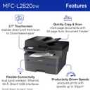 Brother MFC-L2820DW Wireless Compact Monochrome All-in-One Laser Printer with Copy, Scan and Fax, Duplex, Black & White 