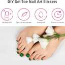 Semi Cured Gel Nail Strips & Toenail Stickers 2 Set (Green),Gel Nail Stickers, Long Lasting, Gifts for Women, Works with UV Lamp, Includes Prep Pads,Wooden Stick (Hwj-mj-z05)