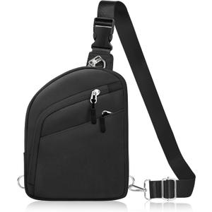 TOPEAST Anti Theft Crossbody Bags for Women Men, Small Sling Crossbody Bag Travel Purse Shoulder Wallet with RFID Blocking (1-black)