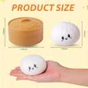 Squishy Dumpling Stress Balls for Adults, Dumpling Squishy Toys for Kids, Dumpling Fidget Sensory Toy, Squeeze Dough Ball Stress Relief Toy, Stretchy Stress Ball Squish Toys for ADHD