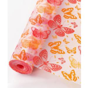 Cooyes Drawer & Shelf Liner for Kitchen Cabinets Non-Adhesive Waterproof Oilproof Reusable Washable Shelf Paper for Refrigerator, Cupboard, Dresser, Easy to Cut (Red Butterfly, 17.7" W x 78.7" L)