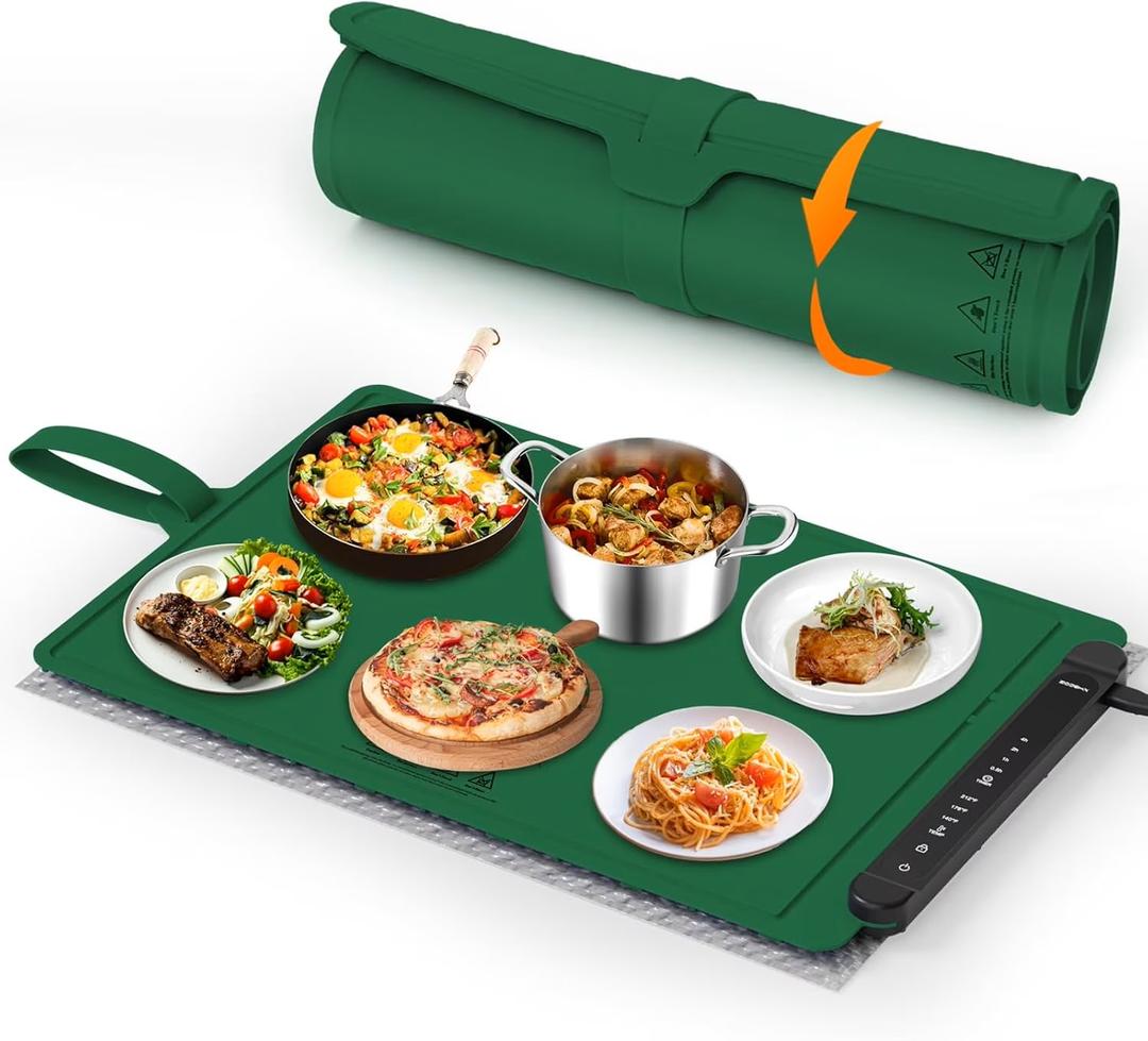 Warming Mat for Food Extra Large, 36"x 16" Food Warming Mat for Countertop, Warming Trays for Buffets Party, Food Warmers for Parties Buffet with 11 Level Adjustable Temperature and 10 Hours Timer