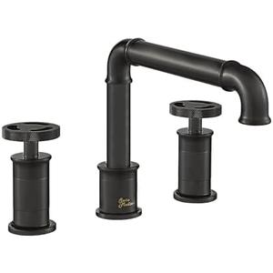 Swiss Madison Well Made Forever Avallon 8 in. Widespread, 2-Handle Wheel, Bathroom Faucet in Matte Black