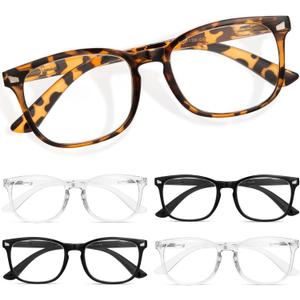 CCVOO Reading Glasses for Women/Men, Eyeglasses, Blue Light Readers for Women/Men, Computer Eye Glasses, Cheaters (+1.25, 2 Black/ 2 Transparent/ 1 Turtle)