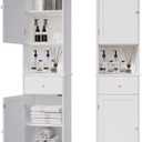 Tall Bathroom Cabinet, Storage Cabinet with 2 Doors & 2Drawer, with Ajustable Shelve, for Bathrooms, Kitchens,Entrances,BedroomsWhite