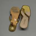 Women's Kitten Heels Sandals Square Open Toe Flip Flop Heels 1.8-2 Inch Heeled Sandals for Women 7.5 Gold