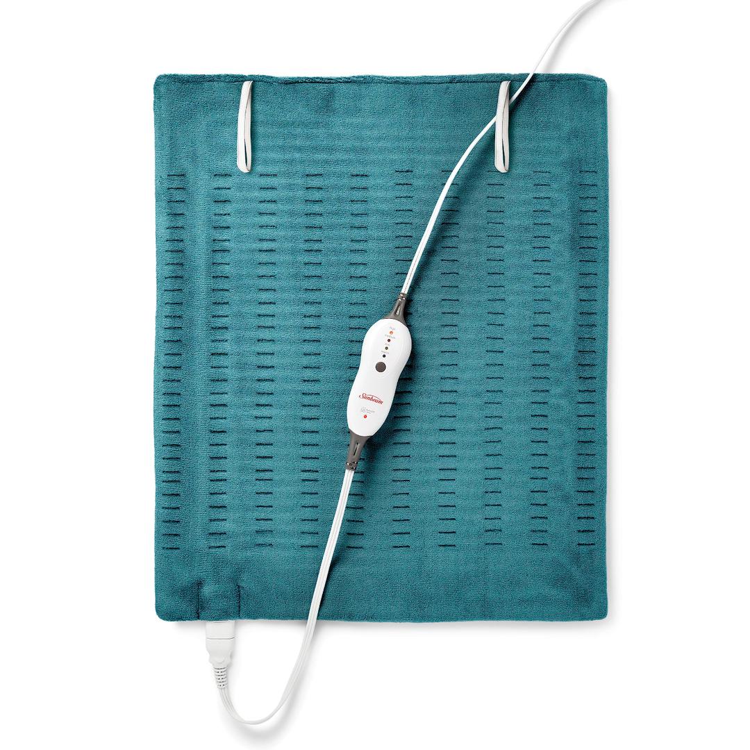 Sunbeam XXL Heating Pad, 20"x 24", For Back, Neck, Shoulder, and Period Cramp Pain Relief, 4 Heat Settings, Auto Shut-Off, Machine-Washable, Gifts For Mom & Wife, Dark Teal