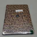 Compatible with MacBook Air 13 inch Case 2022-2018 M1 A2337 A2179 A1932,Leather Leopard Print for Mac Air 13,Cheetah Case with Keyboard Cover for MacBook Air 13-inch Cow Pattern,Leopard Brown