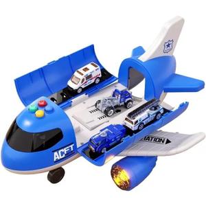 Transport Cargo Airplane Car Toy Play Set for 3+ Years Old Boys and Girls4