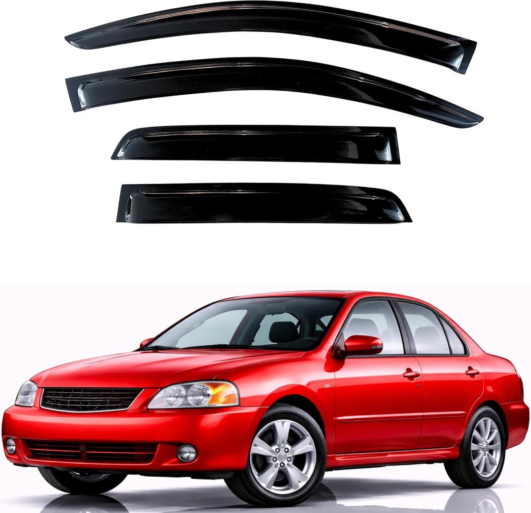 KPY Rain Guards Fit for 2000-2006 Nissan Sentra Sedan, Out-Channel Window Visors Vent Wind Deflectors 4PC, Car Accessories for 00-06 Sentra Sedan