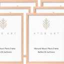 ATOBART 8x10 Picture Frames Solid Wood, 6 Pack OAK Photo Frame Set with Real Glass Cover, Natural Wood Color Frames, for Wall Mounting or Tabletop Display