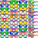 Oleitodh 64/120 PCS Sunglasses Party Favors Bulk,Neon Sunglasses with UV Protection for Adults Kids Boys Girls Pool Beaach