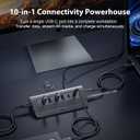 USB C Hub 10-in-1 Detachable Cable, USB 3.2 Gen2 10Gbps 4K 60Hz HDMI, 100W PD, SD/Micro SD Docking Station for MacBook Pro/Air M1-M5, Windows Laptop, Mac mini, iPad Pro (Space Gray)