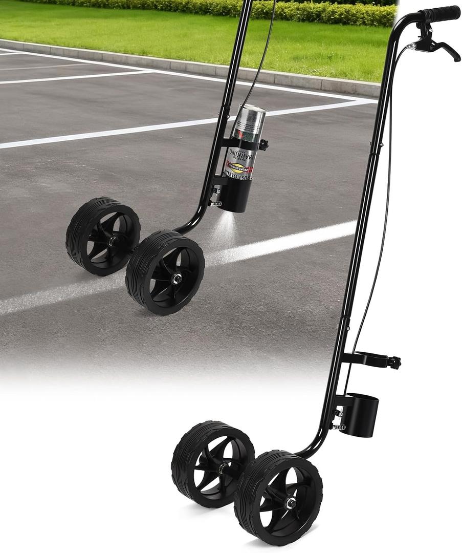 CAROD Marking Paint Wand, Dual-Wheel Line Marking Wand Sprayer Compatible with Inverted Marking Paint, Side Push Marking Stick for Ground Sport Field Parking Lot Spray Applicator