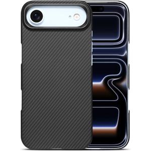 Rare 600D Premium Aramid Carbon Fiber Case for Apple iPhone Air, MagSafe Compatible, Slim Fit with Metal Ring Camera Protection (iPhone Air) Black