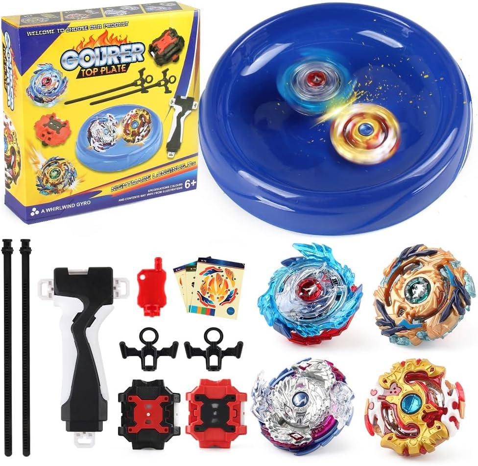Bay Battle Burst Avatar Attack Battle Set with Two String Launcher and Grip Starter Set, Blue