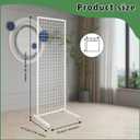 White Finish Gridwall Panel Display Stand One-Step Installation, L Base