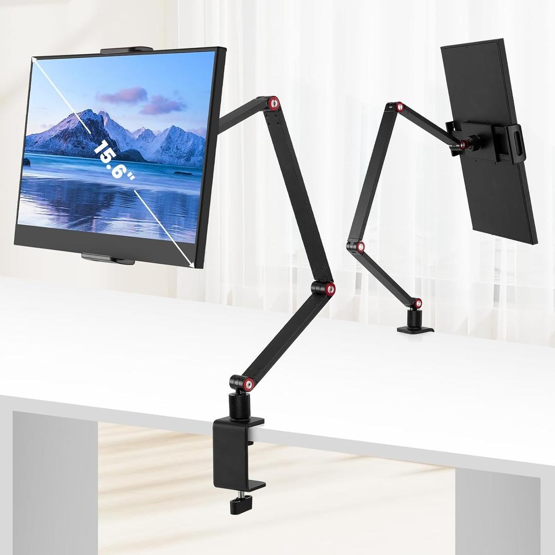 Tablet Stand Holder for ipad,Portable Monitor Stand Holder 15.6''Max,Desk Mount with 360Rotate Base,Fits for 4.7-12.9" Max Phone,Kindle,Fire HD,Nintendo Switch Tablet Stand Holder for ipad,Portable Monitor Stand Holder 15.6''Max,Desk Mount with 360Rotate Base,Fits for 4.7-12.9" Max Phone,Kindle,Fire HD,Nintendo Switch