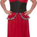 Smiffys Bearded Lady Costume, Red with Dress, Corset, Headband & Beard, Circus Fancy Dress, Jester Dress Up Costumes, Medium