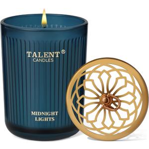 Jar Candles for Home Scented, Aromatherapy Candles Gifts for Women & Men, Natural Soy Candle, 8.4oz Traditional Style, Midnight Lights