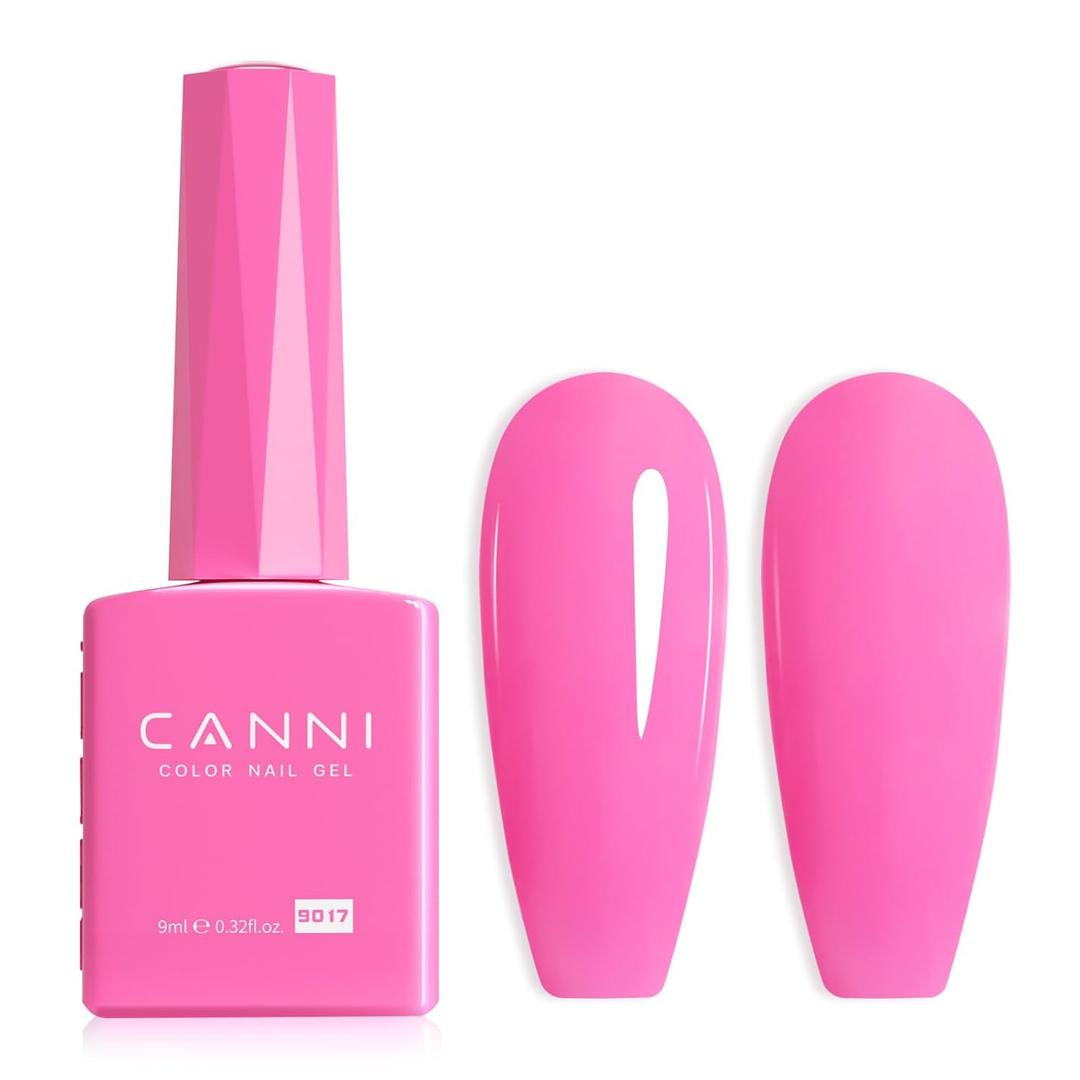 CANNI Pink Gel Nail Polish, 1Pcs Bright Pink Gel Polish Color High Gloss Soak Off U V Nail Manicure Salon DIY