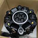 Moving Head DJ Stage Light 6-Arm RGBW with 4 Honeycomb Beams, 90 Swing 540 Rotate, White/Warm Strobe, Red/Green Starry Sky, Colorful Aperture Effects, Auto/DMX512 Control for Party Club Wedding