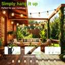 oneup Outdoor String Lights 200FT LED Patio Lights with Remote & APP,Dimmable 2700K Warm White,ST38 Bulbs Shatterproof & Weatherproof IP44,Heavy Duty Bistro Lights for Backyard,Patio,Gazebo,Pergola