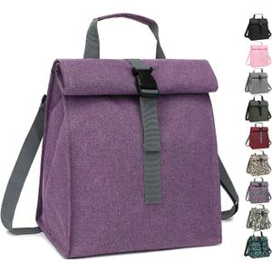 GYEUKHAM Unisex Insulated Lunch Bag, Purple, 8.8" x 6" x 9"