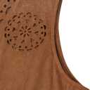 SOFIA'S CHOICE Women Fringe Vest Faux Suede Boho Western Cowgirl Sleeveless Open Front Rave Outfits Brown (XXL)