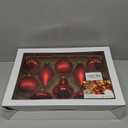 Alupssuc 10Pcs Multiple Styles Glass Christmas Ball Ornaments for Tree Decorations, Red