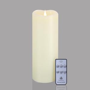 10" x 4" Large Flameless Candles with Remote Timer, Flickering 3D Moving Flame, Last 1000+ Hours, Real Wax Tall LED Pillar Candles Battery Operated for Indoor Home Decor, Ivory