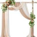H&S BRIDAL Wedding Arch Flowers, Artificial Rose Dalia Floral with Mums Greenery Eucalyptus, Set of 2 Silk Flower Arrangements for Welcome Sign, Ceremony Backdrop,Reception Home Wall Decor
