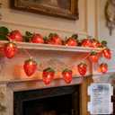 14FT 20LED Fruit Strawberry String Lights Battery Powered Indoor Outdoor 8Mode Lighting Lamp for Wedding Home Birthday Garden Yard Patio Party Christmas Tree Cute Decorations